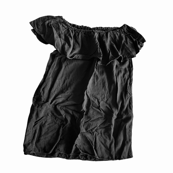 Zara Faded Black Off-the-Shoulder Mini Dress - Picture 2 of 8